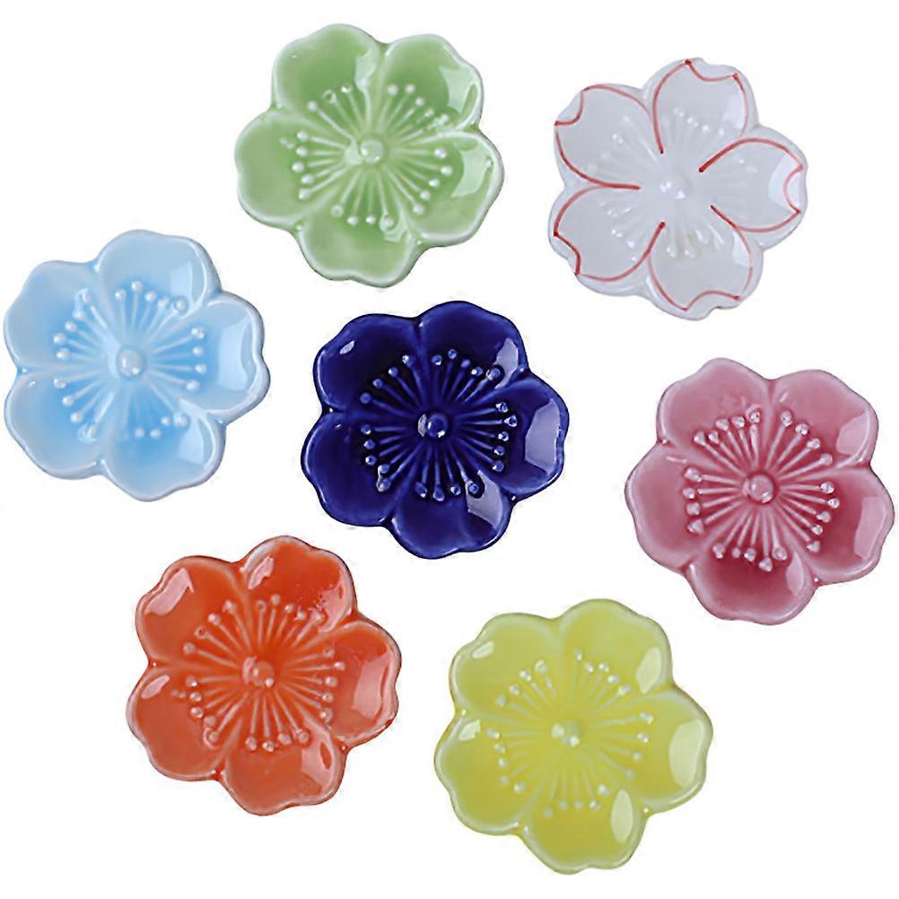 7pcs Japanese Style Ceramic Chopstick Rests Elegant Tableware Holders for Home Decor and Cutlery Storage Organization