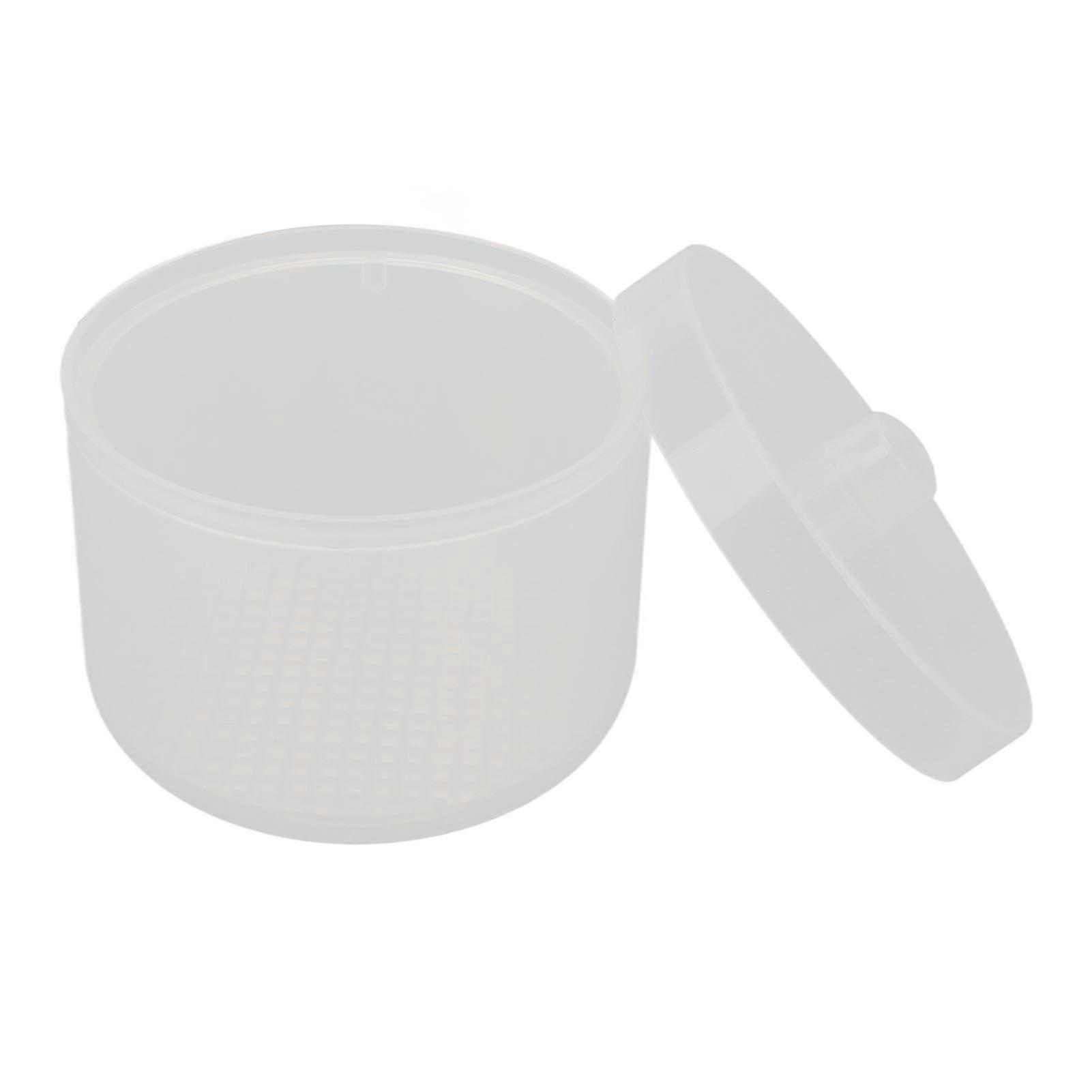 Grinding Head Clean Soak Box Cosmetic Brush Nail Art Drill Bits Soaking Container with Strainer 