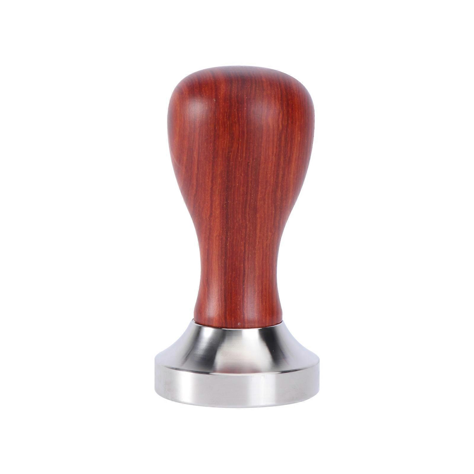 Flat Base Coffee Tamper 51mm Red Sandalwood And Stainless Steel For Coffee Enthusiasts 1Pc