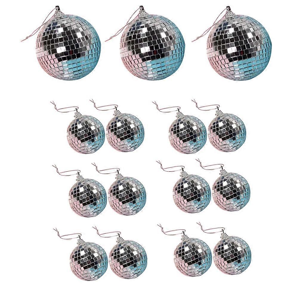 Disco Party Hanging Decoration Mirror Balls Silver 4cm Light Reflection 15Pack