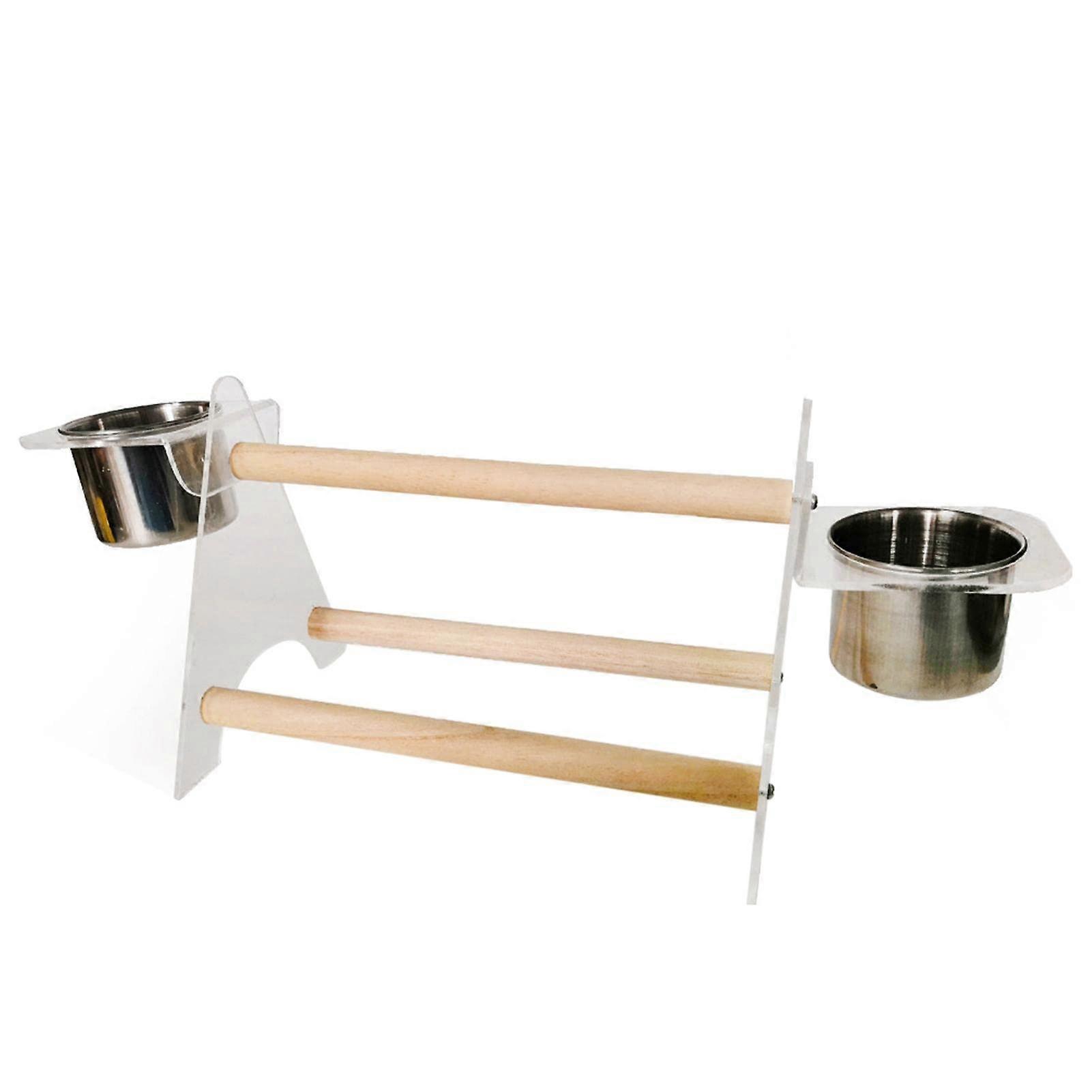 Parrot desk stand, bird toy holder, bird play stand, tripod and food bowl, bird activity perch, play table for
