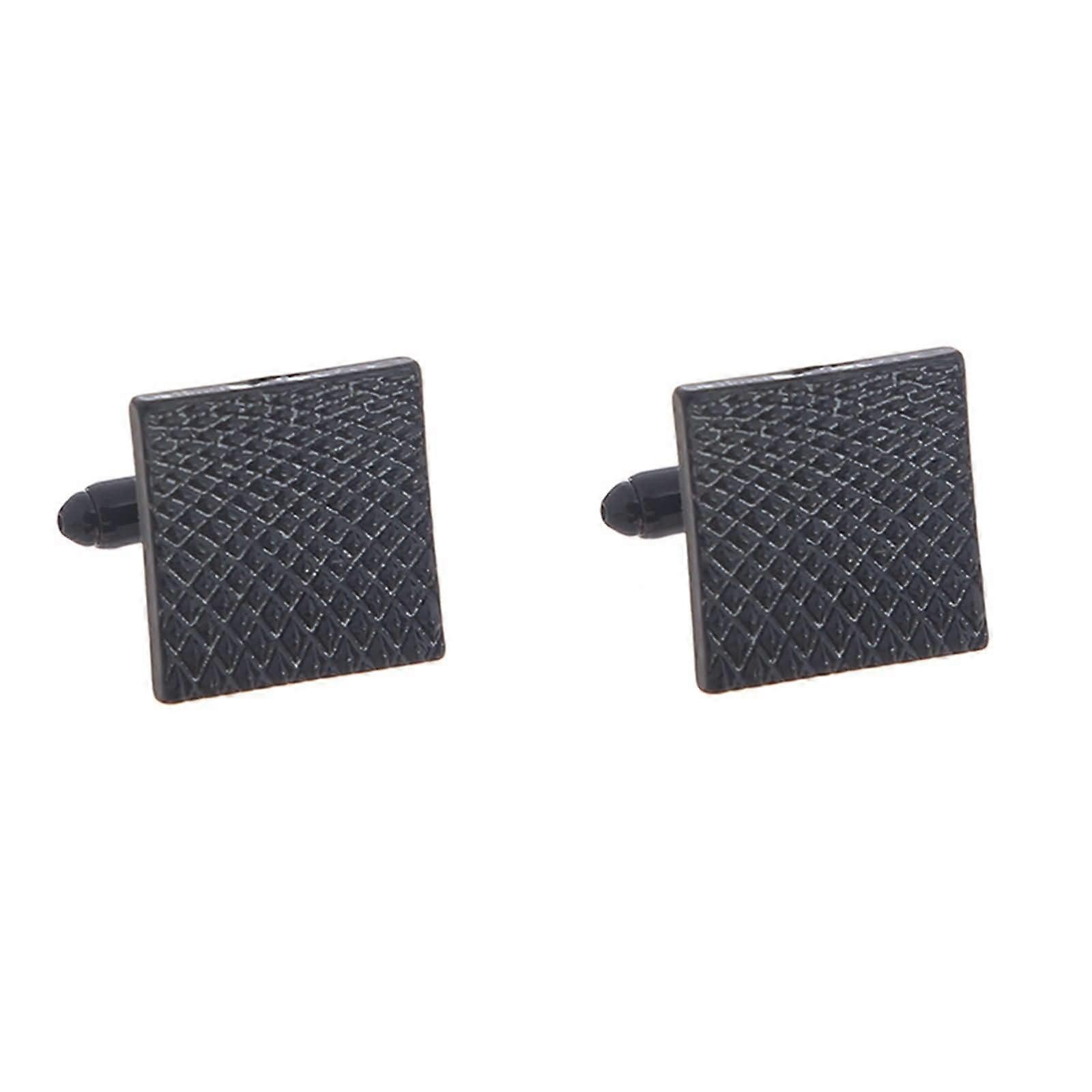 Cufflinks Men's Wedding Vintage Square Cufflinks in Alloy, Silver and Black, Formal Accessories for Men