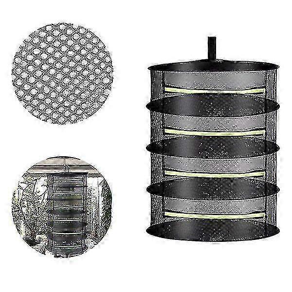 Hydroponics drying rack for herbs 4-layer zippered mesh net