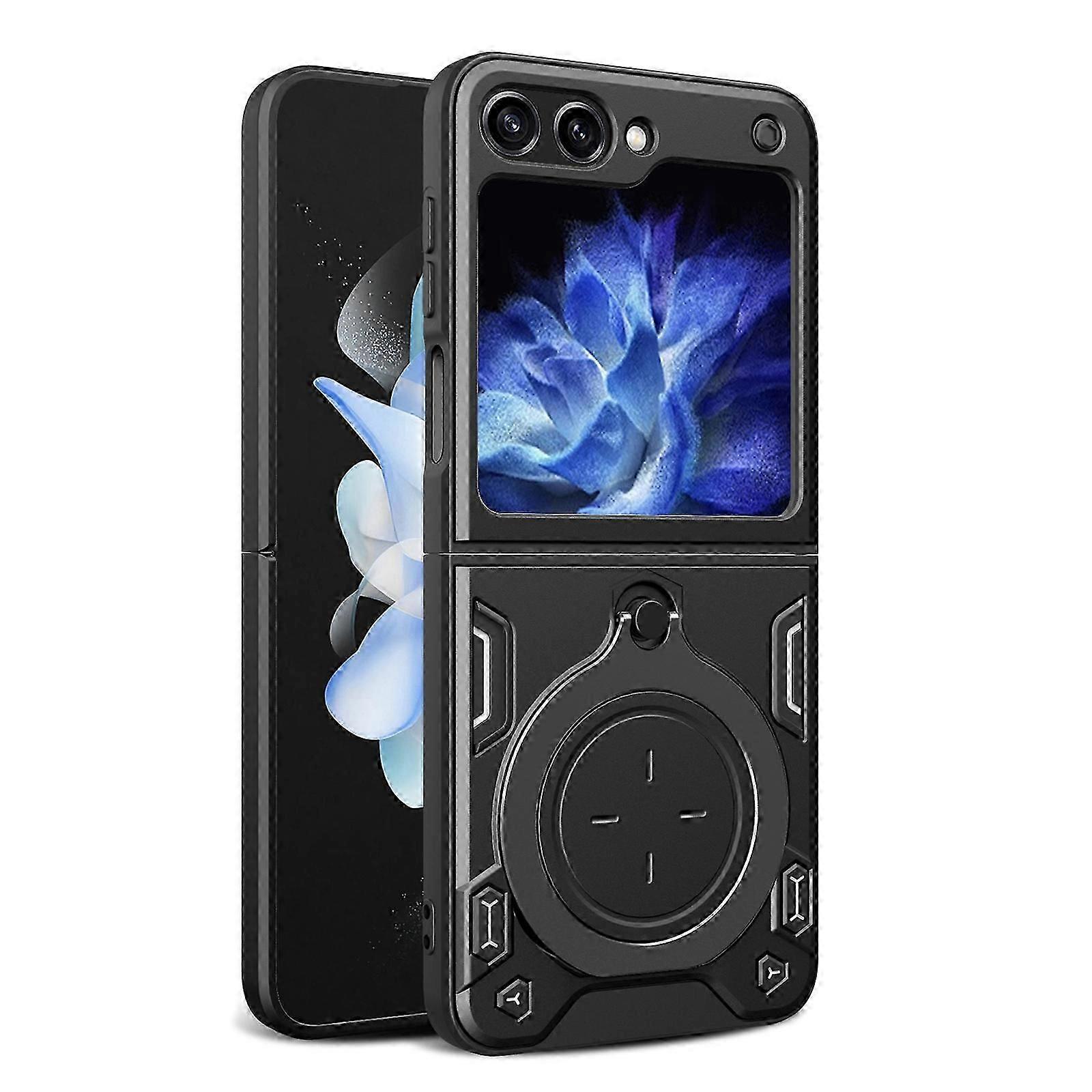 Case for Samsung Galaxy Z Flip 6, Lens Window Phone Cover with Magnetic Bracket for Samsung Galaxy Z Flip 6