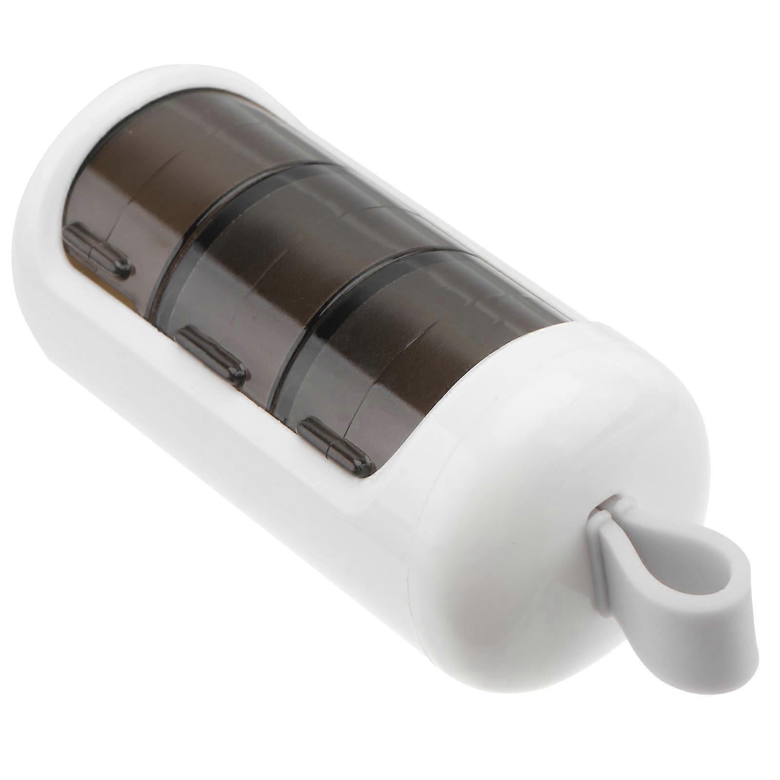 Small Container For Medicines Three Grid Plastic Pill Box Travel Accessory 3.54x1.18x1.18in 1Pc