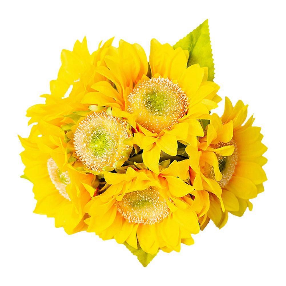 Silk Artificial Flower Bouquet for Decor Yellow Bride Hand Bridesmaid Party Scene 1PC