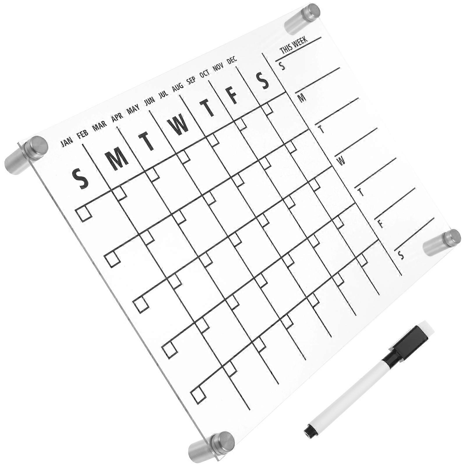 Transparent Acrylic Message Board for Home Office Decor with Creative Design Weekly Planning 1 Set