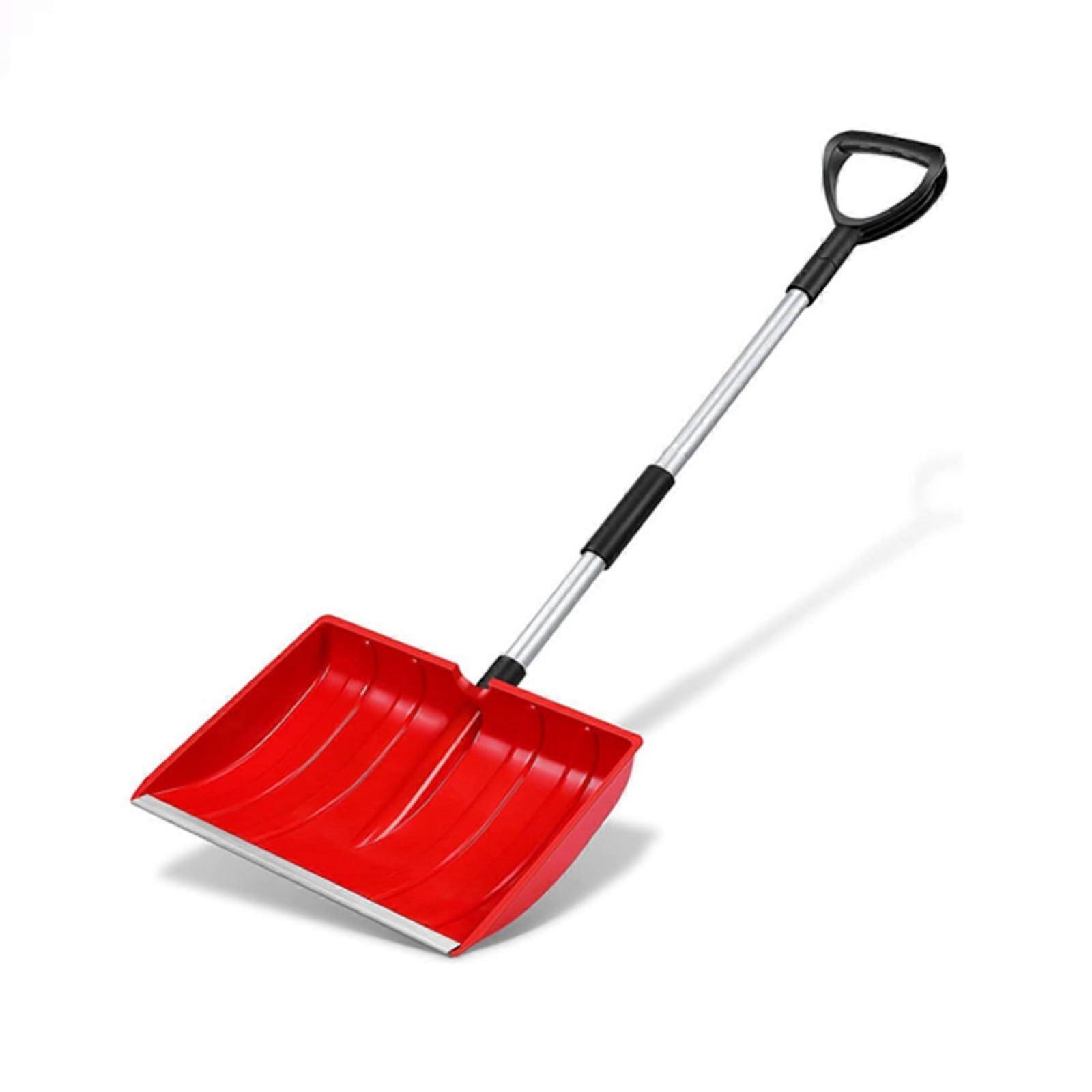 Snow Shovel 3-In-1 Large Capacity 48-Inch With D-Shaped Handle Red Removable Plastic Snow Shovel For Car Steps Path