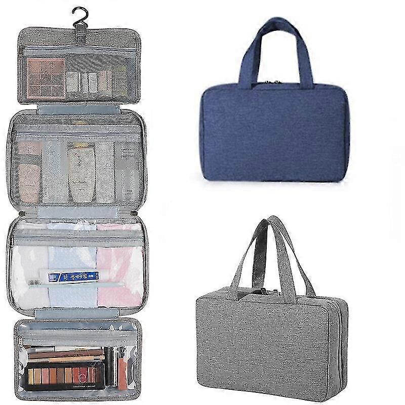 Foldable waterproof hanging toiletry bag - versatile UK travel essential for camping