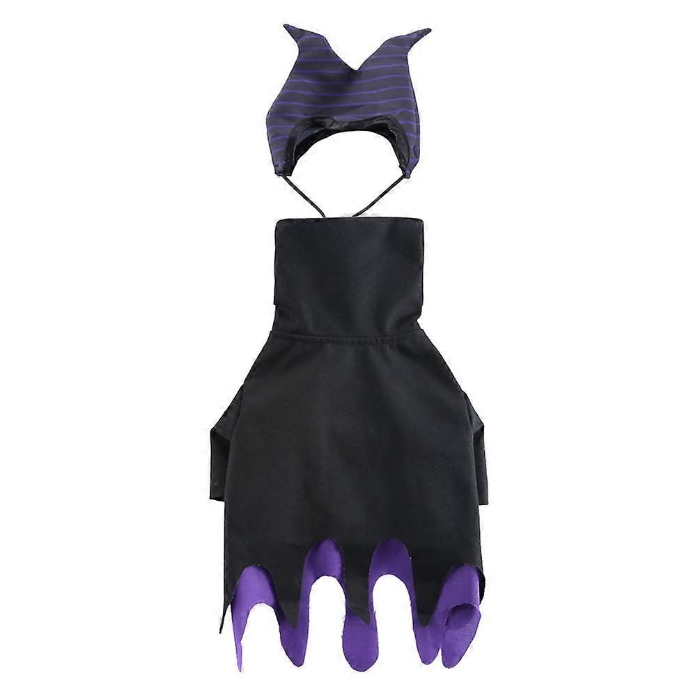 Witch Style Puppy Clothes Halloween Themed Pet Garment Black Color XL Size Photography Props 1Set