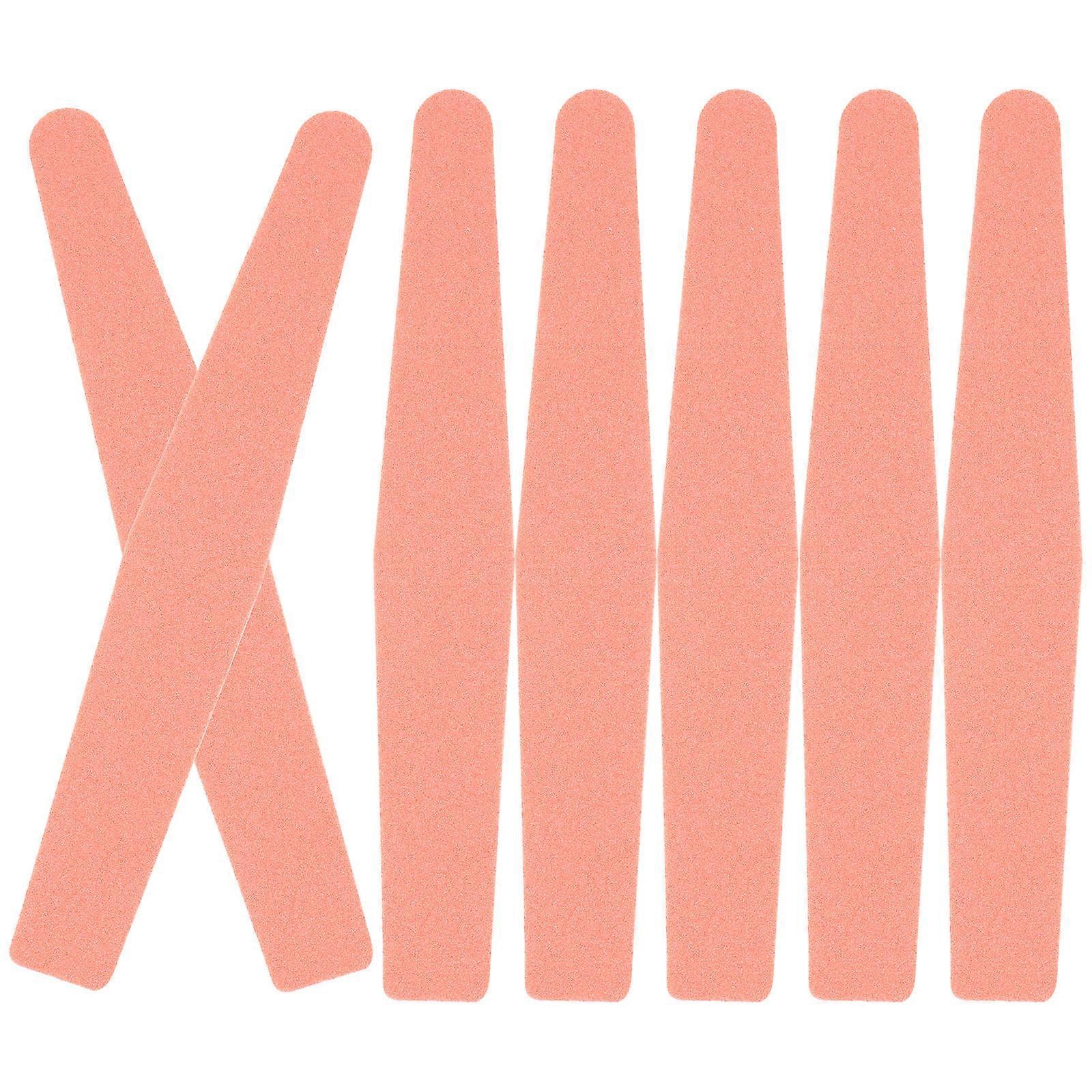 Women Nail Files Double Sided Sponge Buffer for Polishing Natural Nails with Round Ends 10pcs Manicure Tools Orange