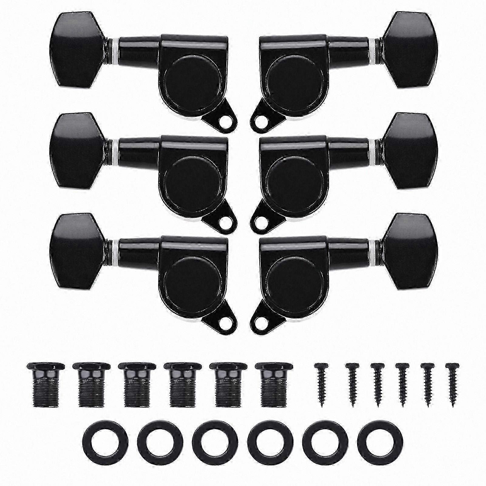 Black Zinc Alloy Guitar Tuners with 3L3R Machine Heads for Precise Tuning