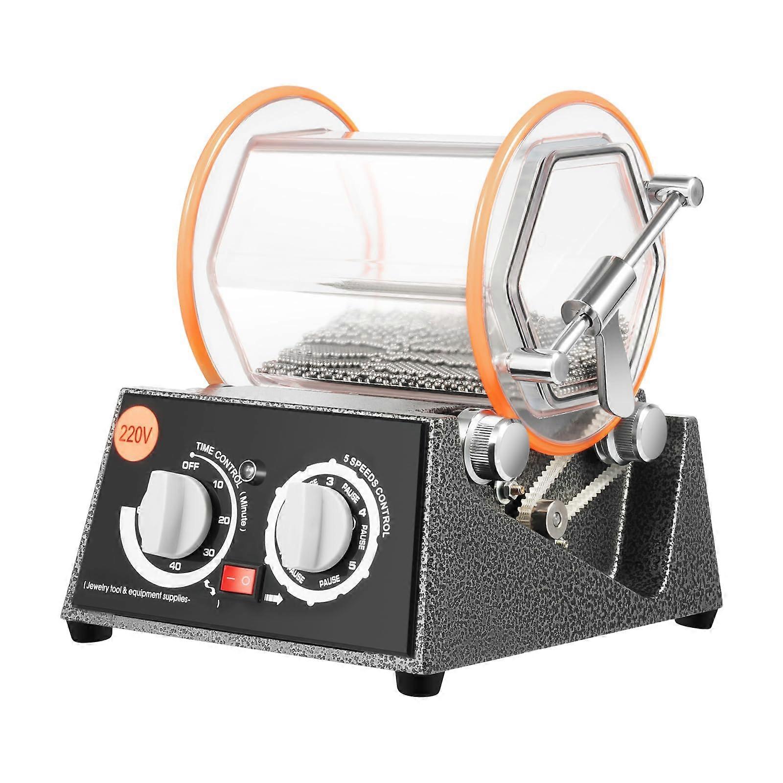 Jewellery Polishing Machine, 5 Gears, Rotary Tumbler, Speed Control, Timer, 45 W