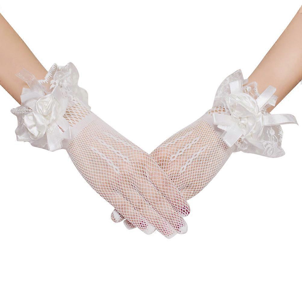 Wedding Party Gloves for Women in White featuring Elegant Design Suitable for Engagement and Formal Events 1 Pair