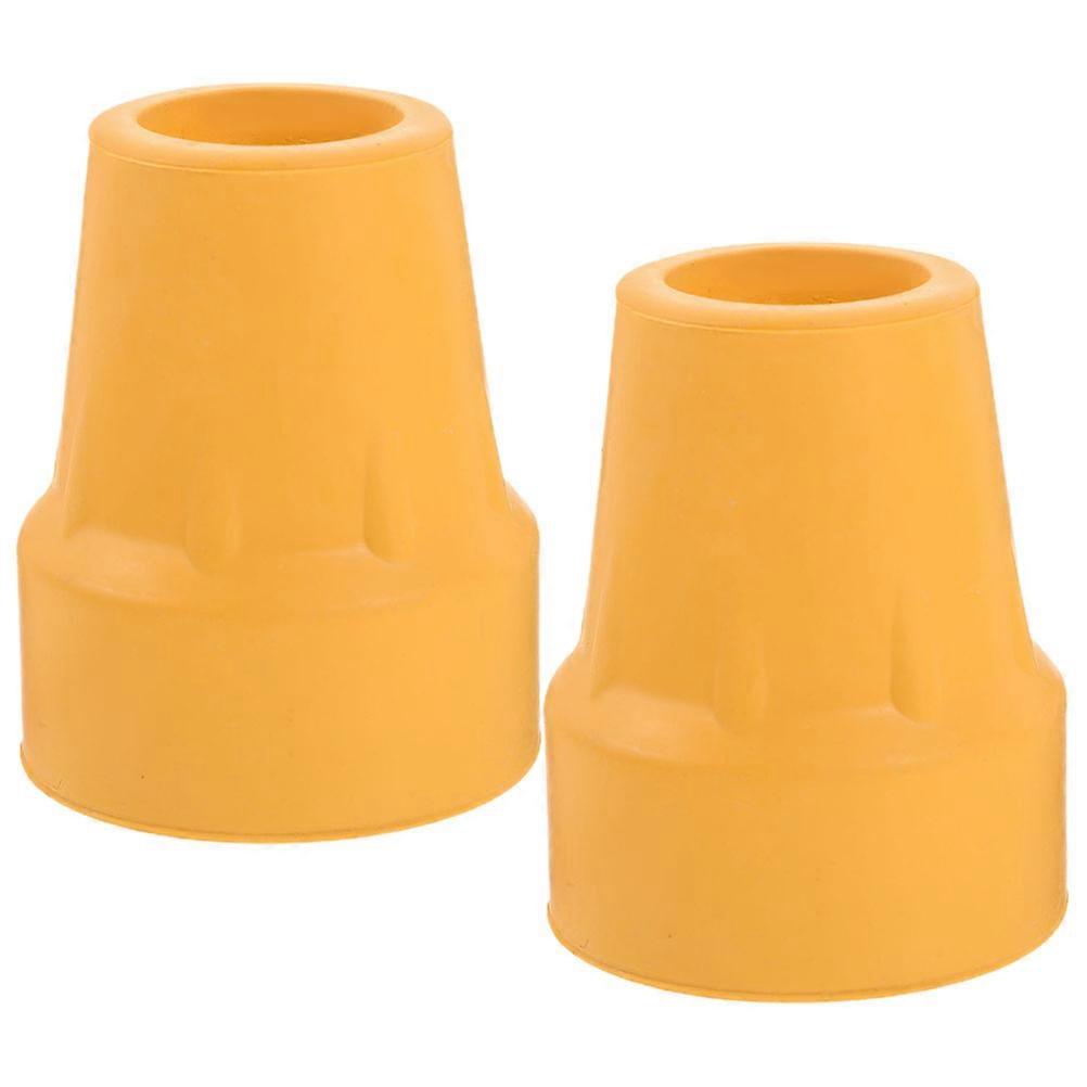 Yellow Nonskid Rubber Cane Tips for Walking Sticks and Crutches Ideal for Sport Use 2 Pieces