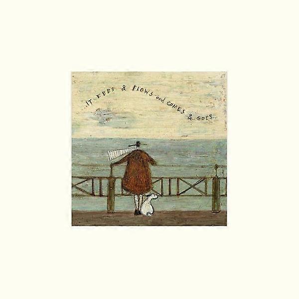 Sam Toft It Ebbs & Flows And Comes & Goes... Poster 30cm x 30cm Cream/Blue/Brown