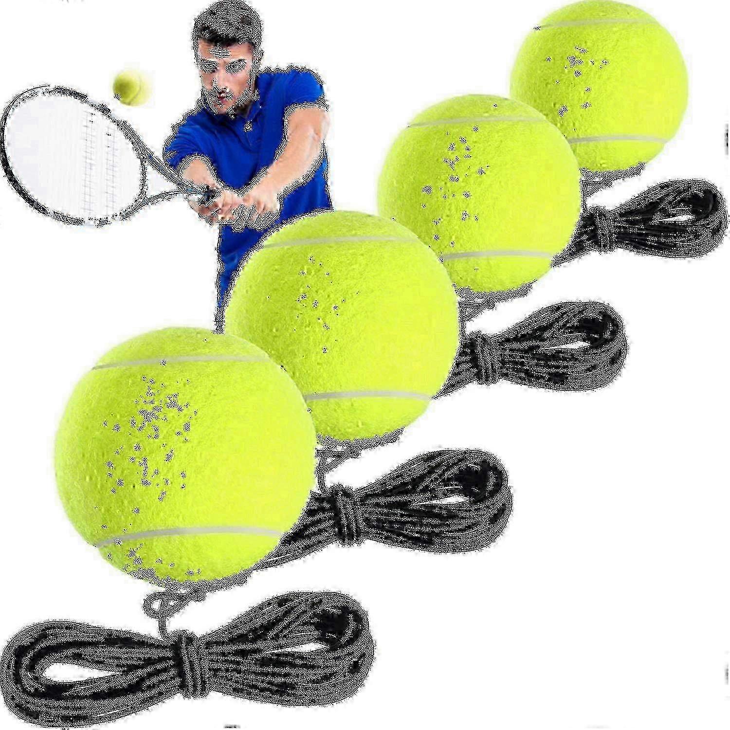 4-Pack Tennis Training Balls with Practice String - Self-Practice & Drills for Improved Skills and Performance