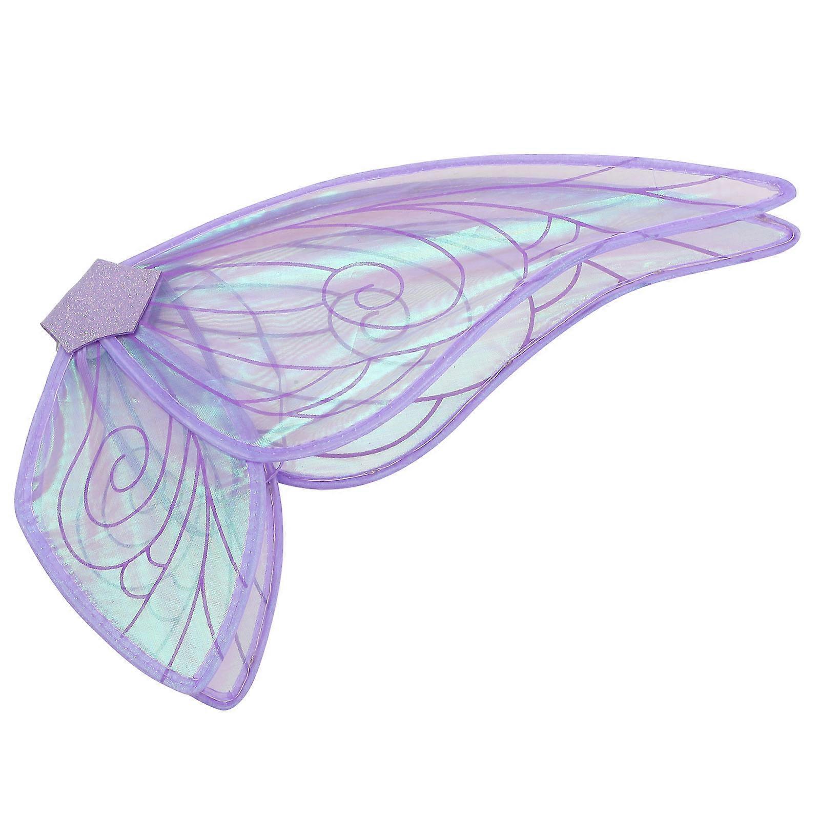 Wings With Light Fairy Wing Ornament Costume Accessory For Children And Adults In Purple Made From Gauze Material 1Pack