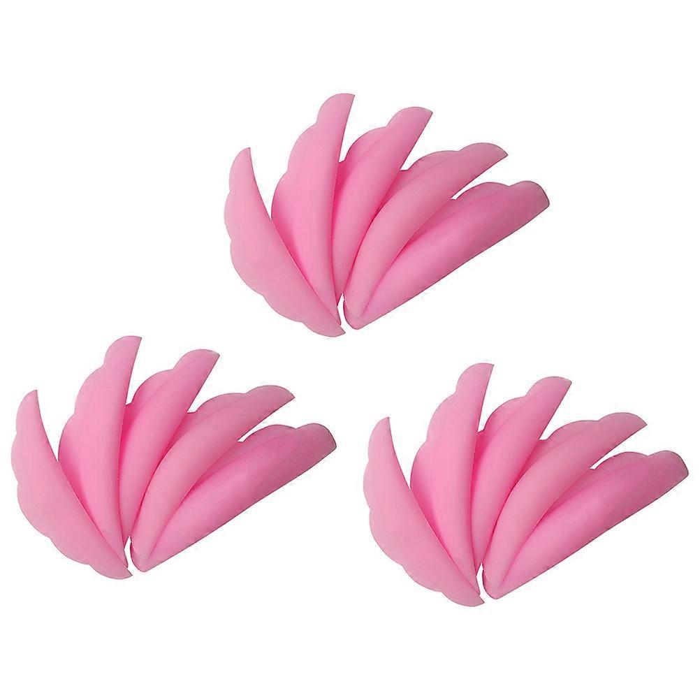 مجموعة أدوات بيرم رمش مع حشوات سيليكون للصالون استخدم أداة مساعدة مثالية 3 عبوات وردي