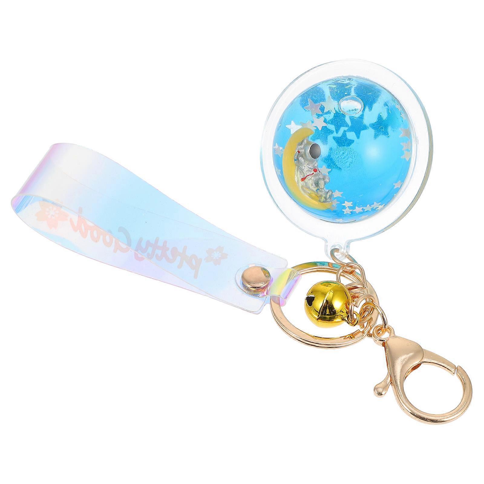Unique Space Key Decoration Quicksand Keychain Gift Giving Compact Size 1 Pcs