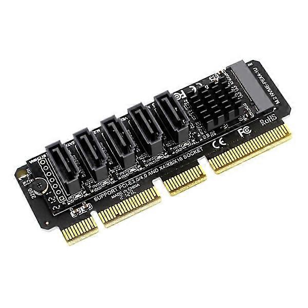 Scheda adattatore da PCI-E a Sata 5 porte per PCI-E X4 PCI-E X8 PCI-E X16 Supporto /Windows7/8/10 Multi-Sys