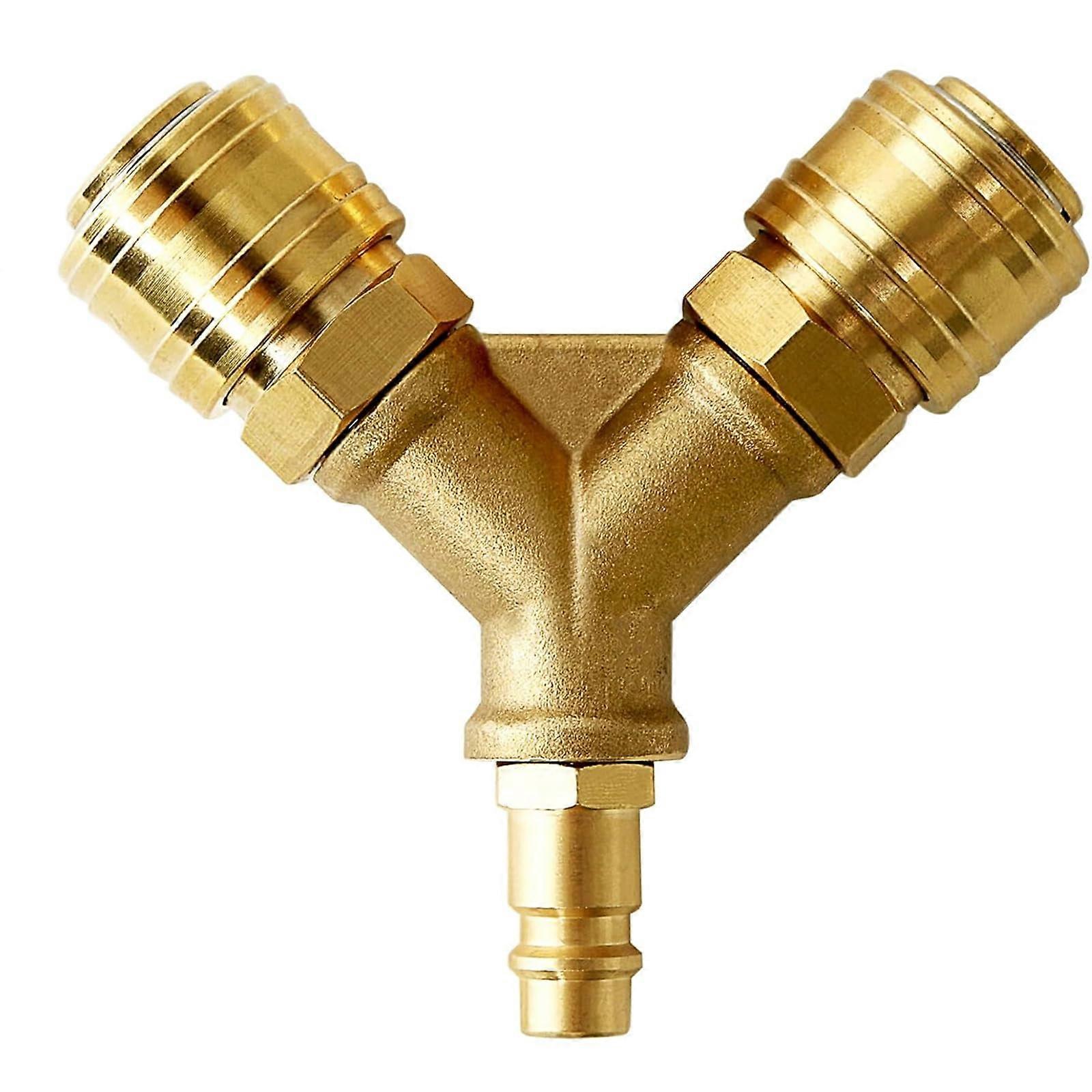 Compressed Air Coupling Distributor, Nw 7.2 1/4, 2Way, Male Thread, Brass