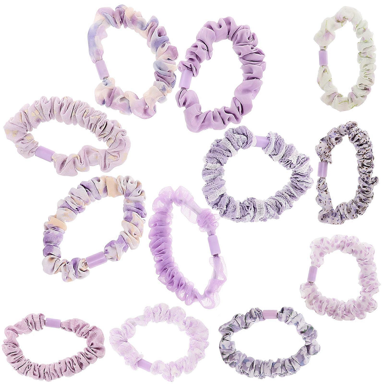 12 Pz Viola Elastici Capelli Elastici Elastici per Ragazze Decorazione Dei Capelli Compleanno e Accessori per Eventi