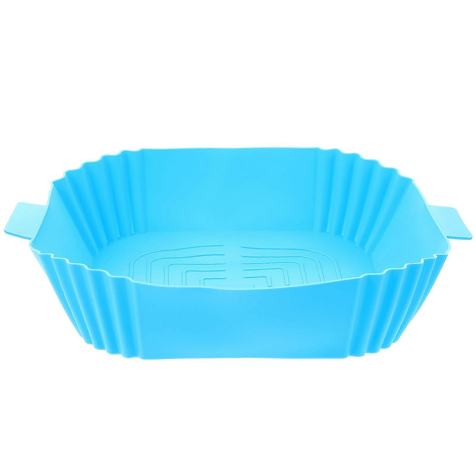 Blue Heatresistant Silicone Air Fryer Liner for Home Use Prevents Food from Sticking 7.9 inches