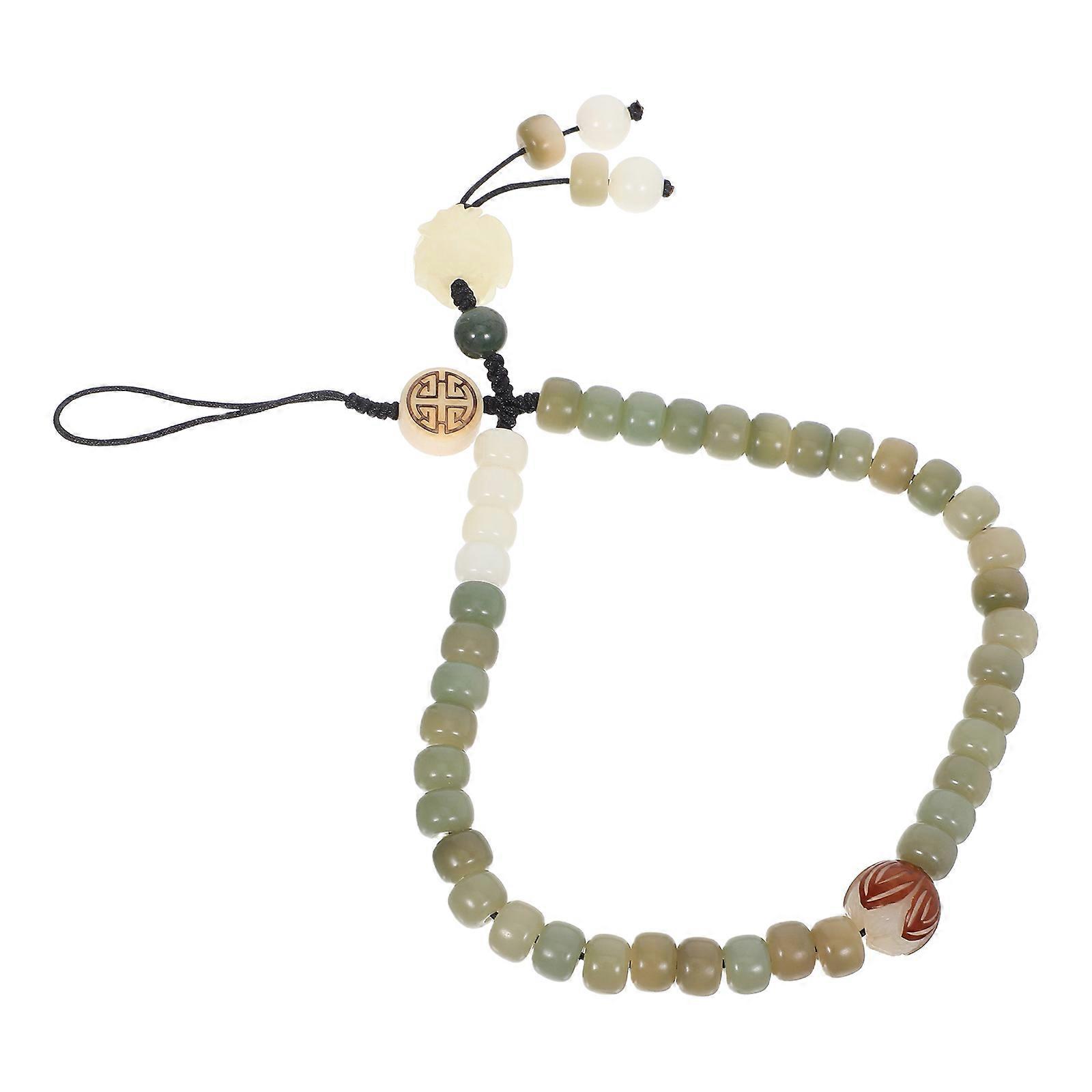 Mobile Phone Chain for Decoration Use with Chinese Jade Bodhi Pendant