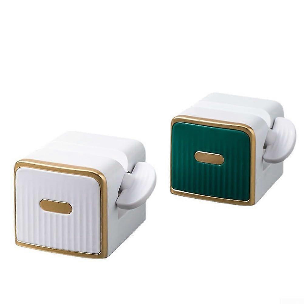 Intelligent Design Toothpaste Squeezer with These 2 Practical Holders (White and Green) White/Green