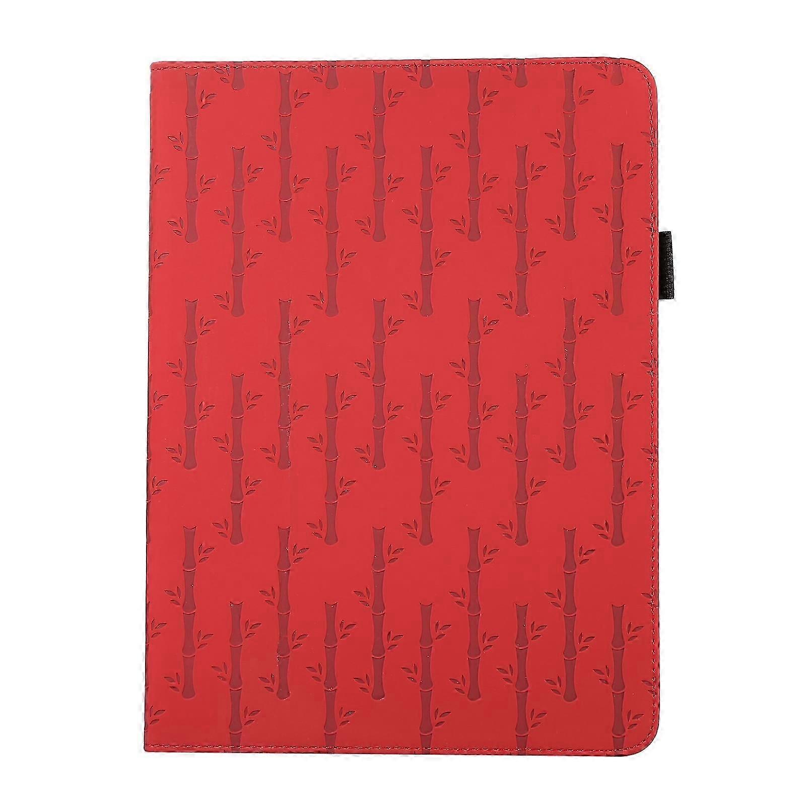 Tablet Case For Lenovo Tab M10 Plus Lucky Bamboo Pattern Leather Tablet Case(Red)