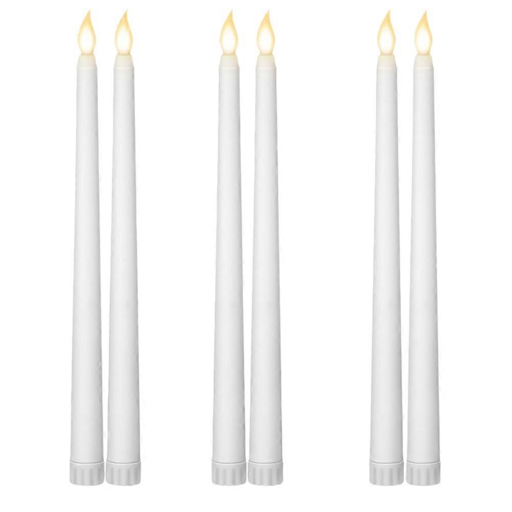 Vela LED navideña larga, sin llama, luz puntiaguda