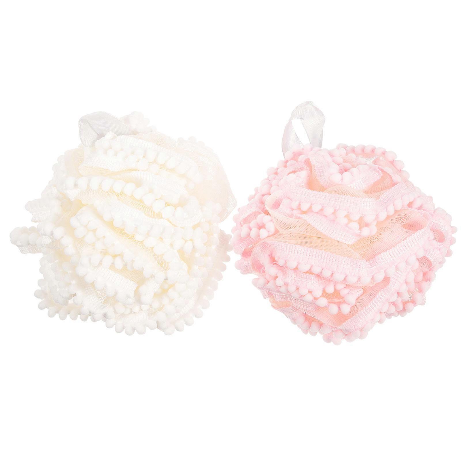 Colored Bathing Ball 2Pcs Bath Scrubber For Home Use Assorted Color Round Exfoliation Tool