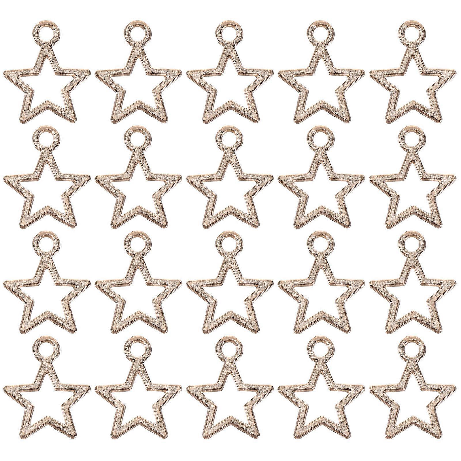 50PCS Five Pointed Star DIY Charms, Hollow Frame Pendant Jewelry Accessories for Craft Making, Elegant & Unique Design for Necklaces, Bracelets and