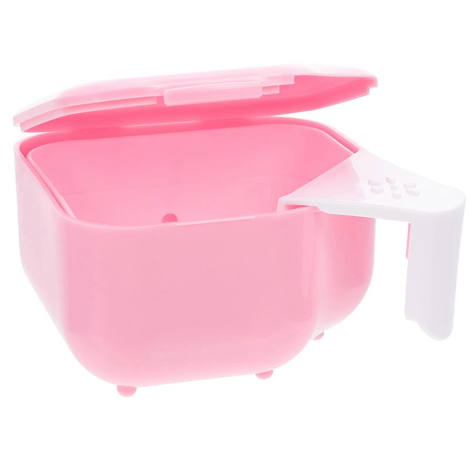 Convenient False Tooth Box Orthodontic Denture Holder Portable Denture Box (Pink)