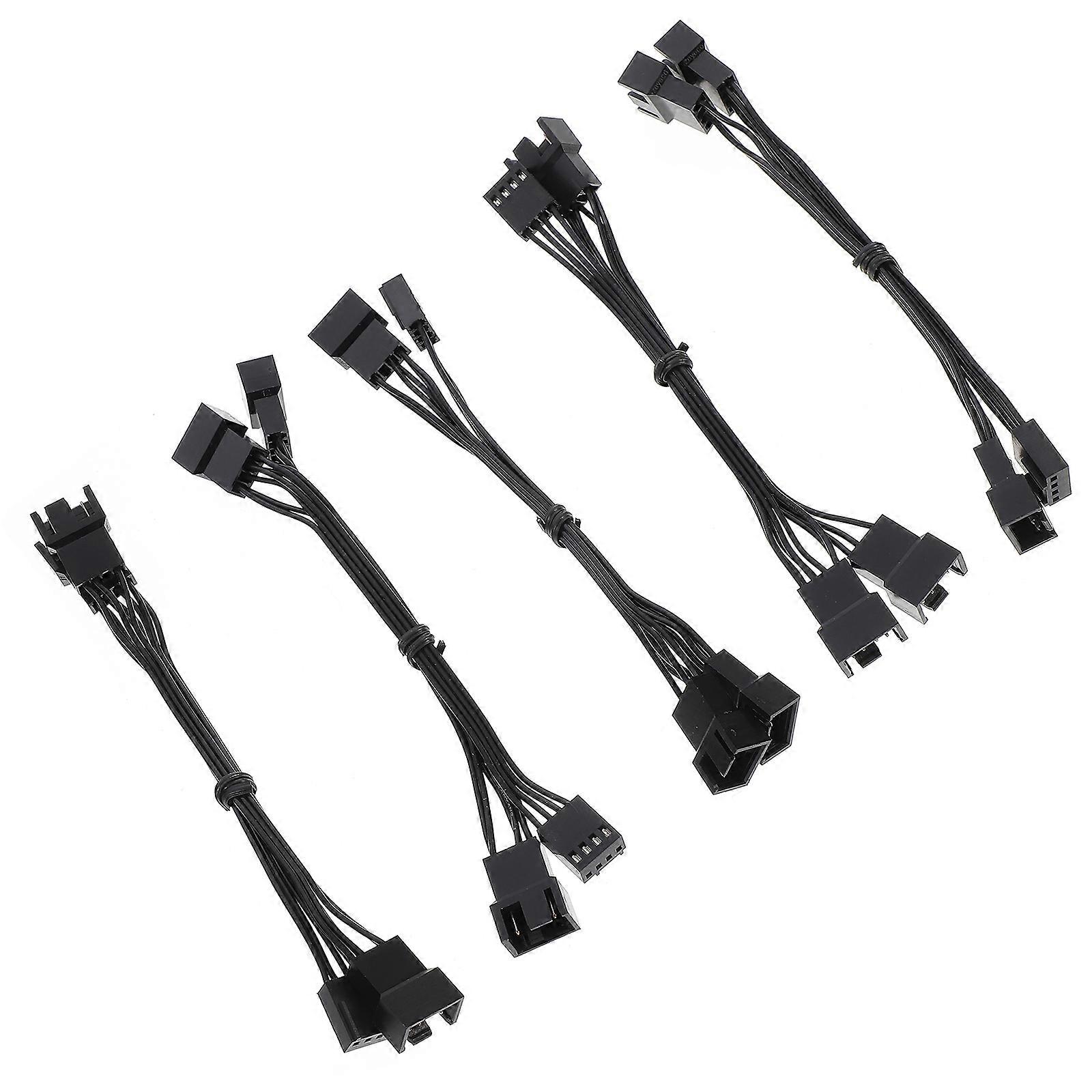 5pcs Fan Extension Cables for Computer CPU 4 Pin Power Connector Heads