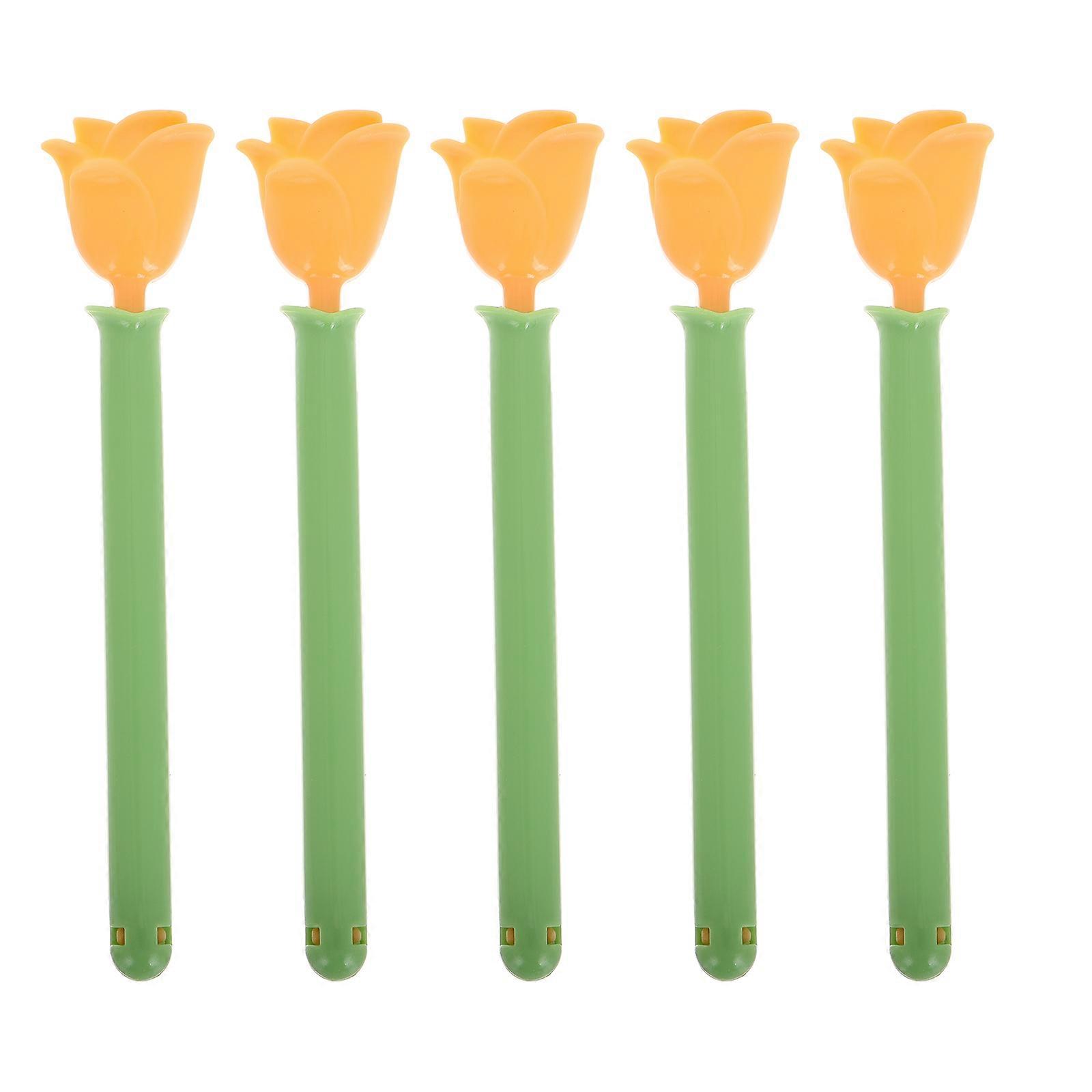 5pcs Reusable Flower Shaped Food Storage Bag Clips for Kitchen Snacks Yellow Multi PP PC