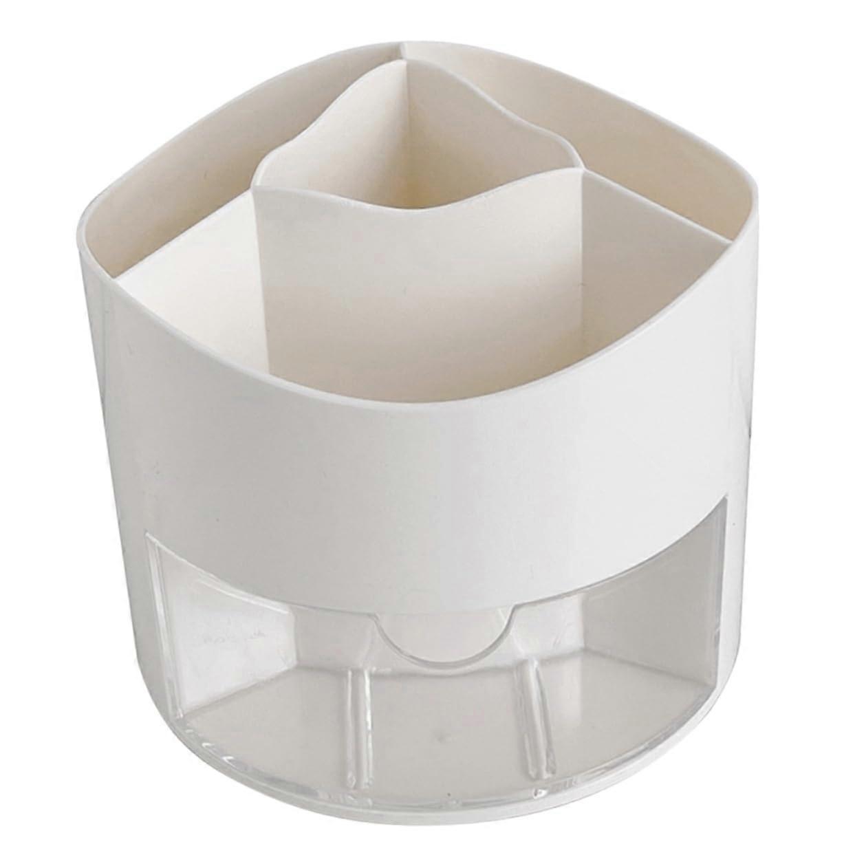 Rotating Pen Holder with Drawer Multifunctional Desk Organizer for Pens Cosmetics and Small Accessories SpaceSaving and Easy to Clean for Home