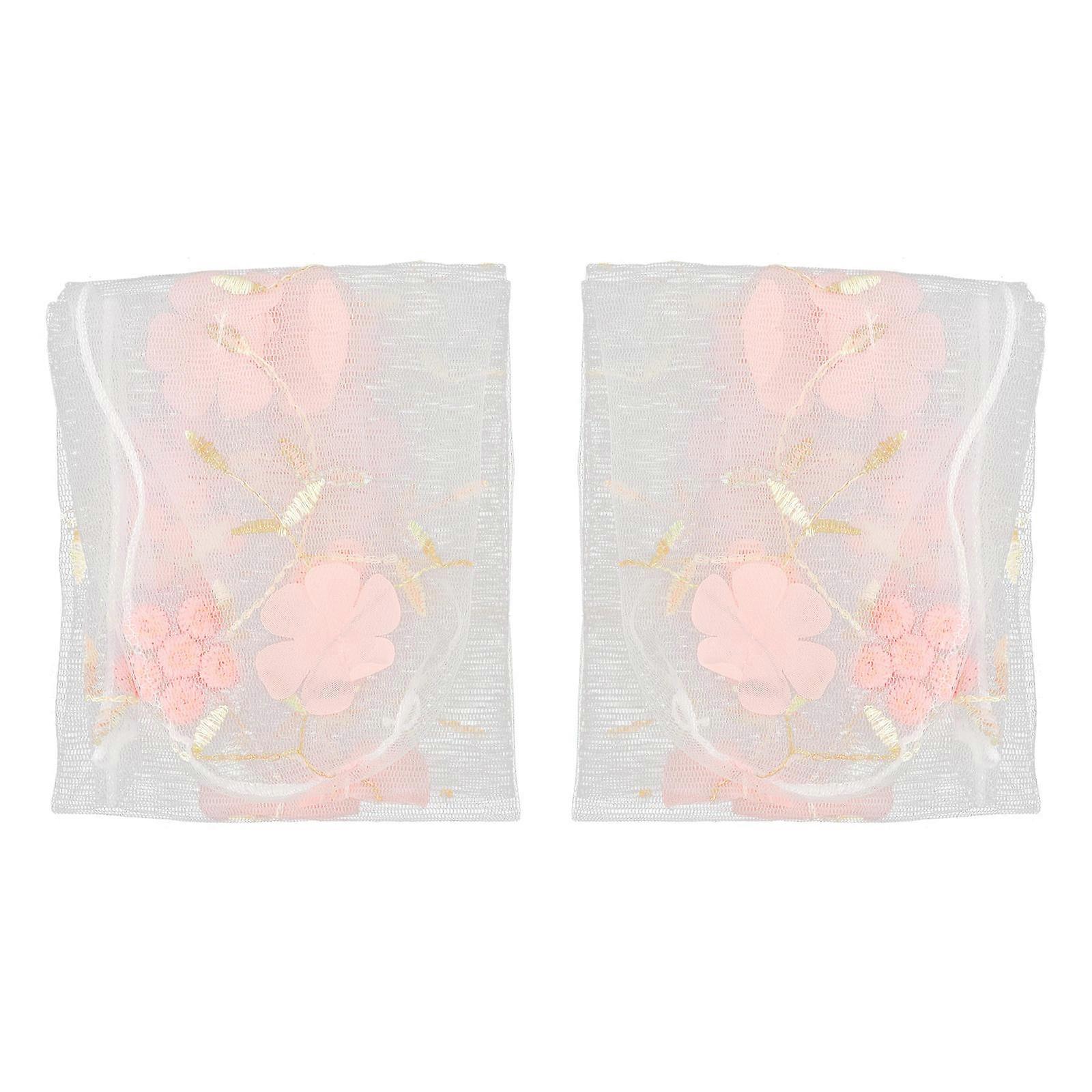 Vintage Embroidered Floral Crew Socks For Summer Use In Pink 1Pair