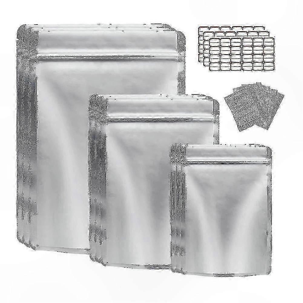 Food Storage Bags with Oxygen Absorbers - Resealable Mylar Pouches for Grains, Nuts, and More (50 Count)