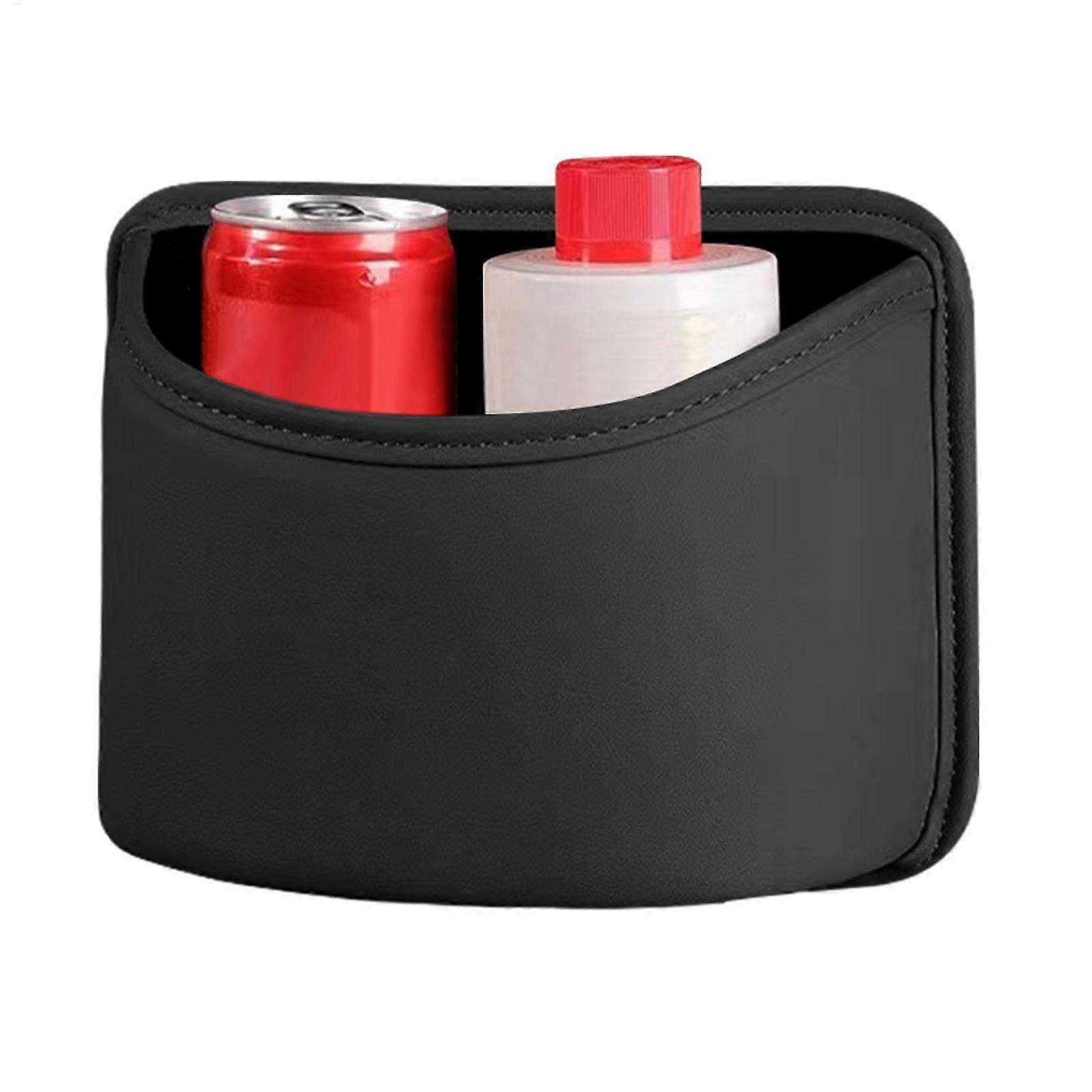 Car trash can for backseat, leakproof multipurpose car organizer in black