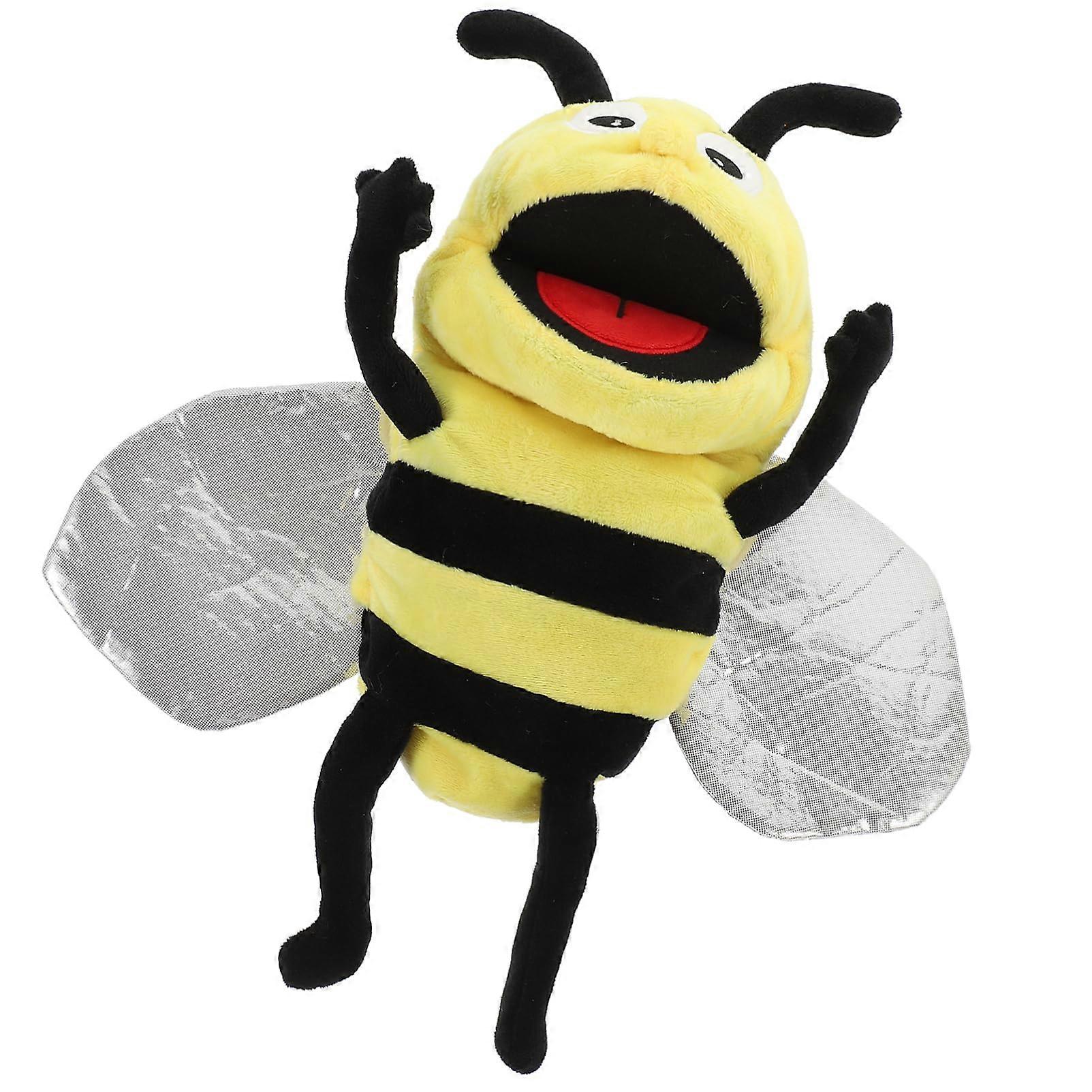 Plush Bee Hand Puppet for Kids Interactive Storytelling Toy Safe Durable Material for Imaginative Play Activities