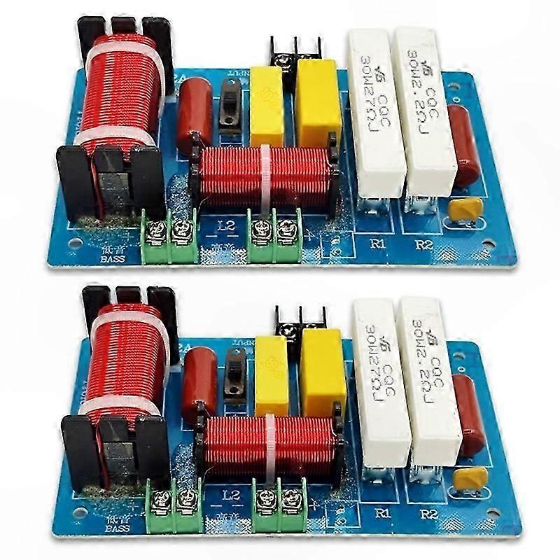 2Pcs 2-Way Speaker Crossover with Treble and Bass Frequency Divider Filters for DIY Audio Systems