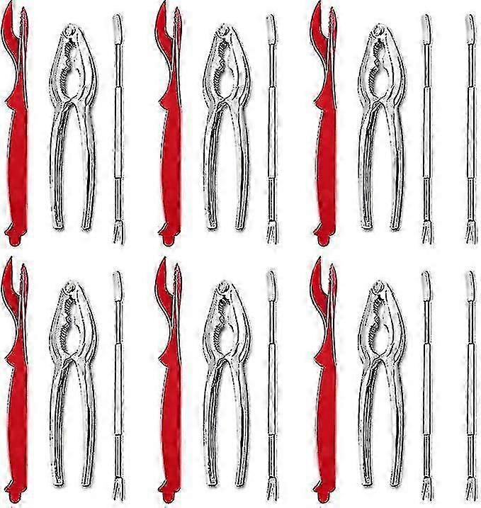 20 Pcs Seafood Tools Set Including 8 Forks, 6 Crab Crackers And 6 Lobster Shellers