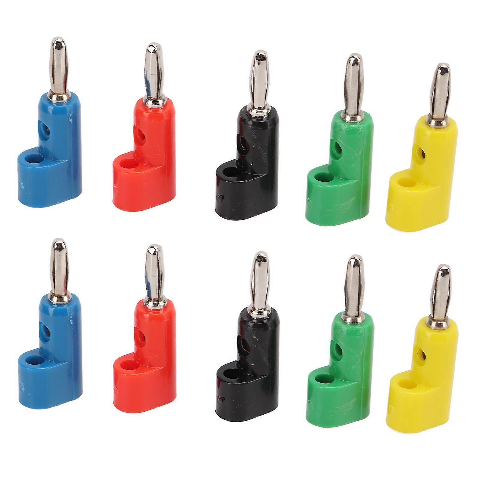 10Pcs 4mm Banana Plug Stackable Speaker Plugs Quick Connectors Universal for Ships RVs Trucks Audio Receiver