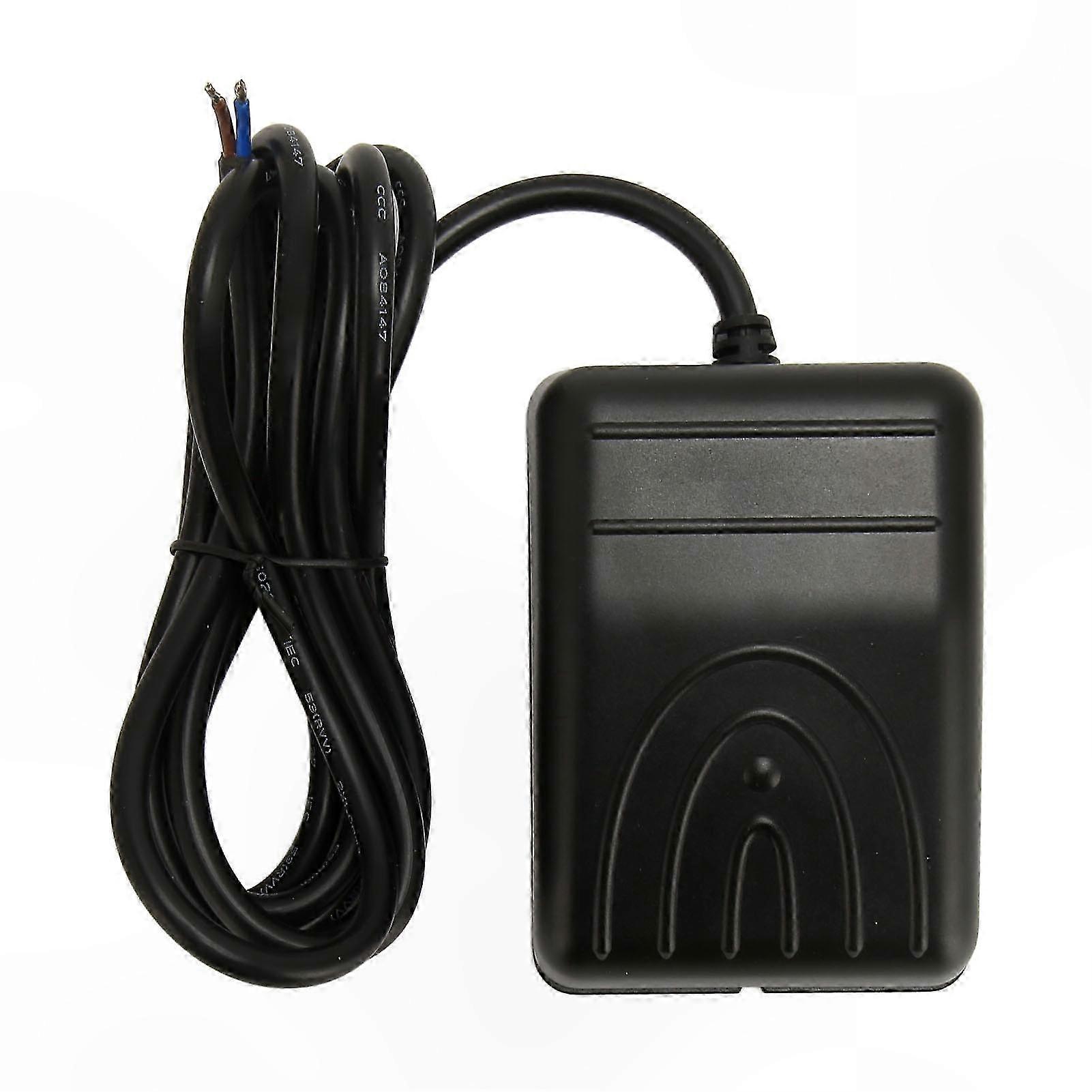 High-Power Waterproof Foot Pedal Switch, 16A 250V AC, 6.6ft Cable, 2-Wire Core, Self-Resetting Single Controller