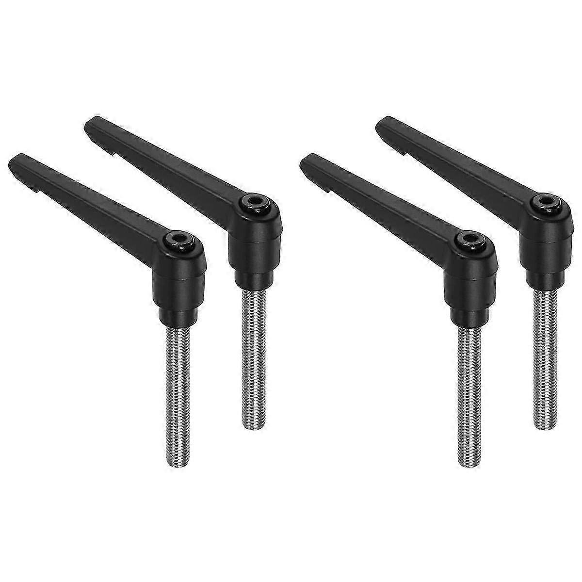4 قطع لقط رافعة مقابض مع M10 × 60mm 304 الفولاذ المقاوم للصدأ الخيوط ذكر مسمار - مقابض سوداء قابلة للتعديل للاستخدام العام