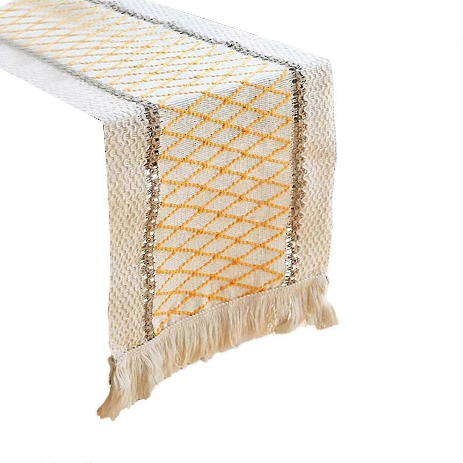 Table Runner Cotton Linen Splicing Table Banner Delicate Texture Elegant