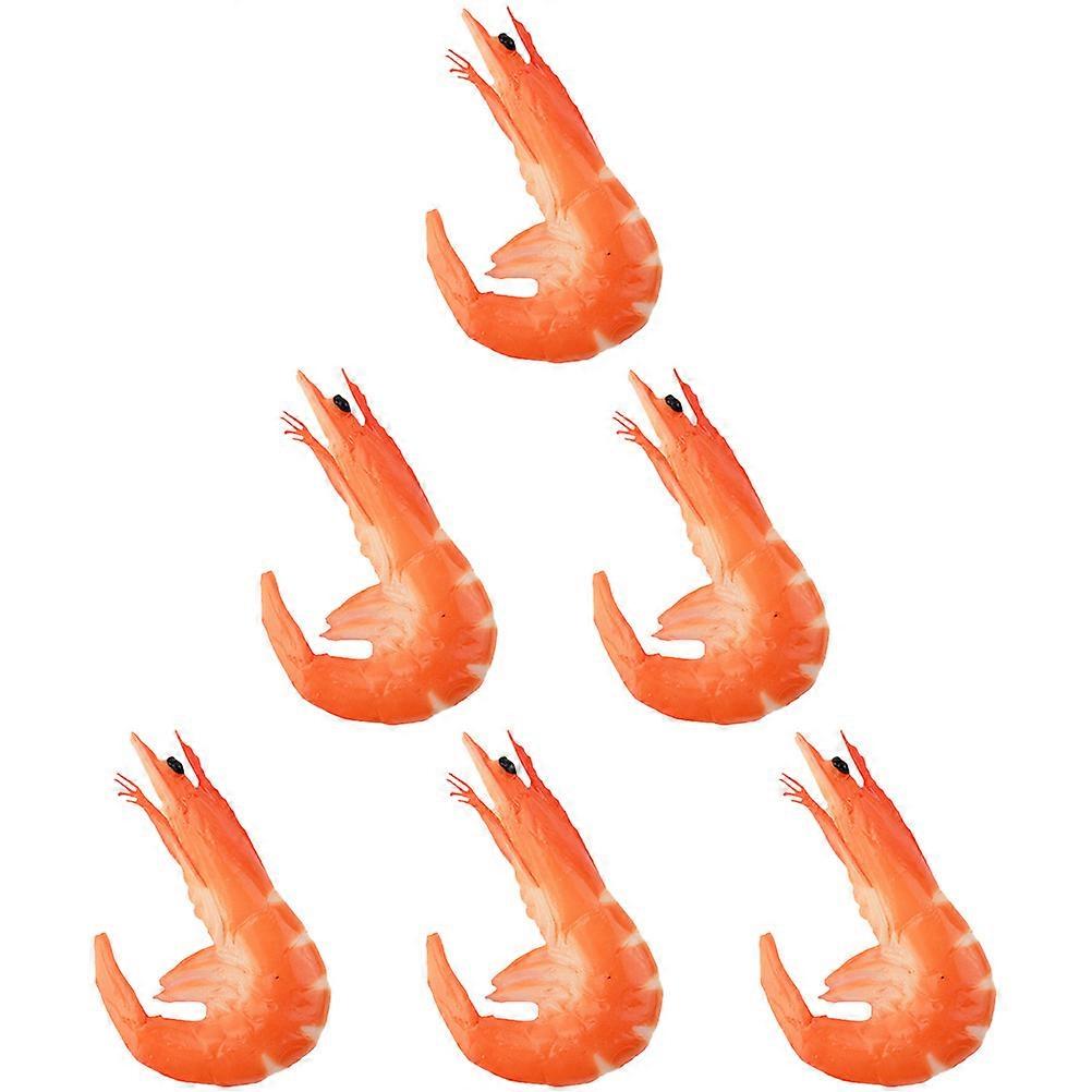 6pcs Realistic Artificial Shrimp Models for Educational Play, Photo Props & Cognitive Learning – Safe & Lifelike Decoration