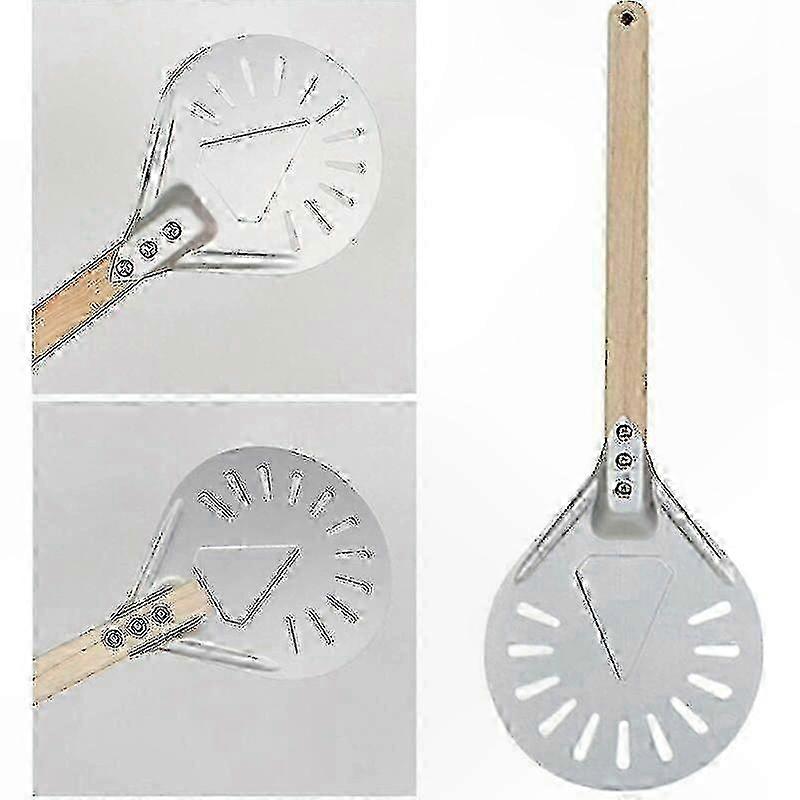 Perforated Pizza Peel with Long Handle - 8 Inch Aluminum Shovel for Turning and Serving Pizzas
